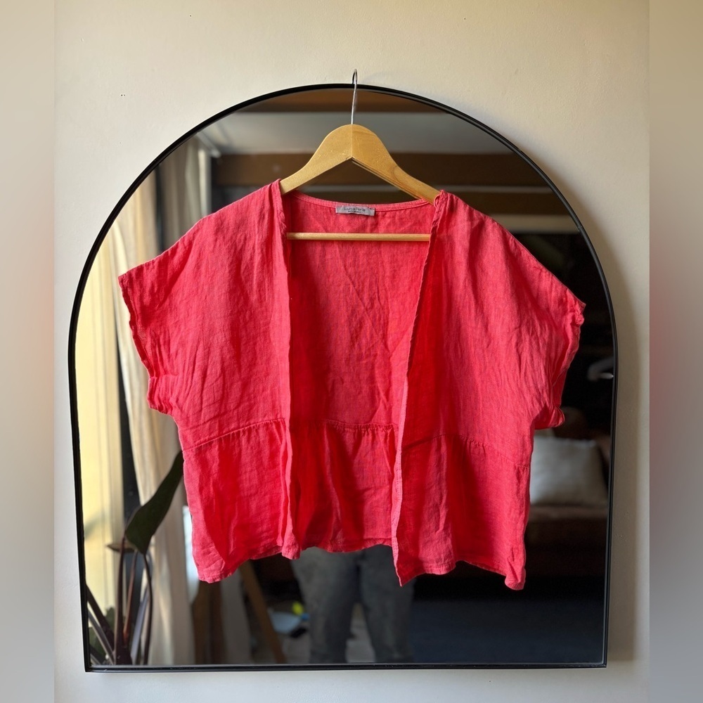 LUISA PERLA | linen box top | size one size